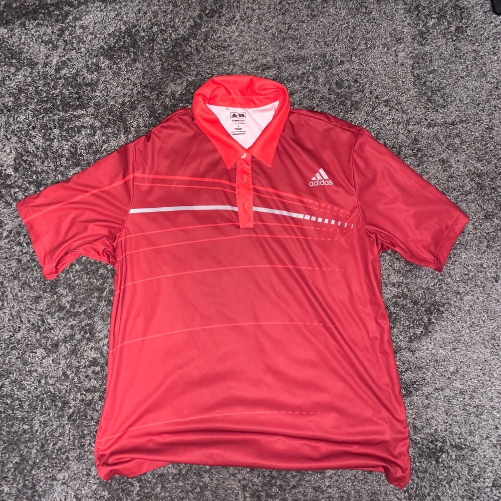 Adidas Climacool Polo Embroidered Logo Mens L Red